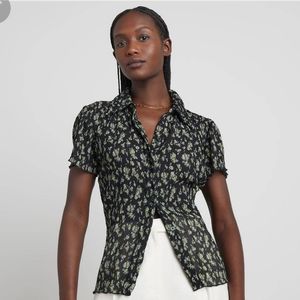 Who What Wear Emerson Button-Down Plissé Shirt Sz 1X NWT